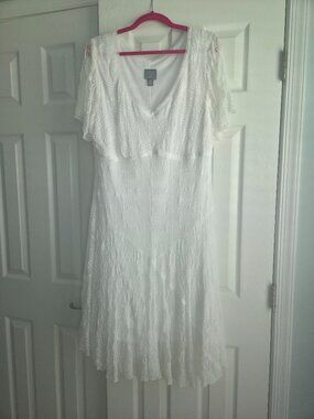 White Summer Dress-Rabbit, Rabbit, Rabbit, Size 18W